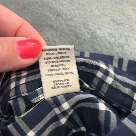 St John’s Bay Mens Large Blue White Button Up Shirt - Picture 4 of 5